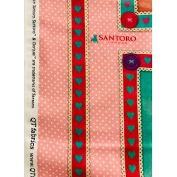 Panneau licence : Truly Gorjuss grands cadres et galons cœurs sur fond rose Santoro London (90cm * 109cm)