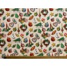 Tissu petit prix Noël Christmas Time fond beige - Coton OekoTex
