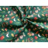 Tissu petit prix Noël Christmas Time fond vert - Coton OekoTex