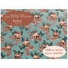 Tissu petit prix Halloween Cranes et papillons fond turquoise - Coton OekoTex