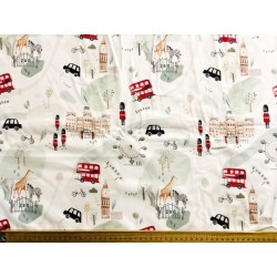 Tissu Voyage à Londres - Coton premium OekoTex