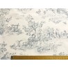 Tissu Toile de Jouy Manon bleu sur fond blanc - Coton percale OekoTex