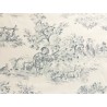 Tissu Toile de Jouy Manon bleu sur fond blanc - Coton percale OekoTex