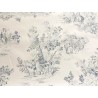 Tissu Toile de Jouy Manon bleu sur fond blanc - Coton percale OekoTex