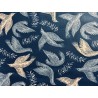 Tissu Mockingjay Hirondelles fond indigo - Coton OekoTex