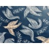 Tissu Mockingjay Hirondelles fond indigo - Coton OekoTex