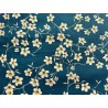 Tissu Amandier fleurs blanches fond bleu - Coton OekoTex