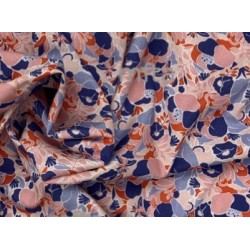 Viscose imprimée : Pop bleu et rose