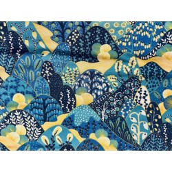 Tissu Viscose imprimée : Japon bleu