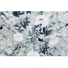 Tissu Moineaux et fleurs sur fond vert de gris - Coton Premium