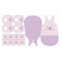 Précommande Kit naissance Viny DiY Papillon fond lilas - 100% coton - Expédition estimée 7 avril