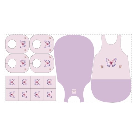 Précommande Kit naissance Viny DiY Papillon fond lilas - 100% coton - Expédition estimée 7 avril