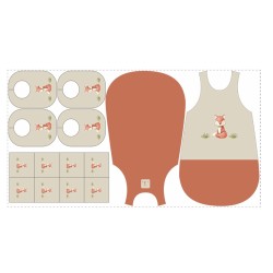Précommande Kit naissance Viny DiY Renard fond orange et beige - 100% coton - Expédition estimée 7 avril