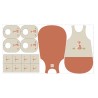 Précommande Kit naissance Viny DiY Renard fond orange et beige - 100% coton - Expédition estimée 7 avril