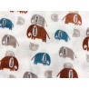 Double Gaze imprimée éléphants - OekoTex