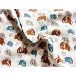 Double Gaze imprimée éléphants - OekoTex