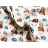 Double Gaze imprimée éléphants - OekoTex