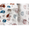 Double Gaze imprimée éléphants - OekoTex