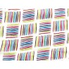 Double Gaze imprimée carrés de rayures multicolores - OekoTex