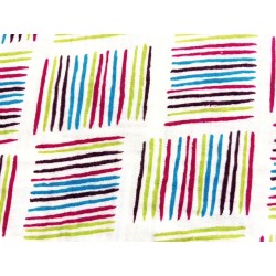 Double Gaze imprimée carrés de rayures multicolores - OekoTex