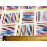 Double Gaze imprimée carrés de rayures multicolores - OekoTex