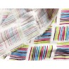 Double Gaze imprimée carrés de rayures multicolores - OekoTex