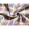 Double Gaze imprimée carrés de rayures multicolores - OekoTex