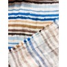 Double Gaze imprimée effet froissé rayures bleues - OekoTex
