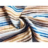 Double Gaze imprimée effet froissé rayures bleues - OekoTex
