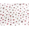 Double Gaze imprimée fleurs roses et beiges - OekoTex