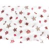 Double Gaze imprimée fleurs roses et beiges - OekoTex