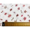 Double Gaze imprimée fleurs roses et beiges - OekoTex