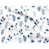 Double Gaze imprimée fleurs et feuilles bleues - OekoTex
