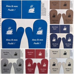 Coupon-patron Viny DiY Kit cuisine "Viens là mon poulet" - Bachette 100% coton