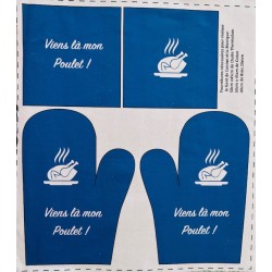 Coupon-patron Viny DiY Kit cuisine "Viens là mon poulet" - Bachette 100% coton