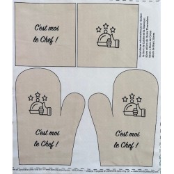 Coupon-patron Viny DiY Kit cuisine "C'est moi le Chef!" - Bachette 100% coton