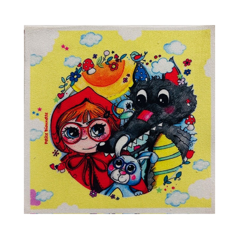 Coupon Petite Biounette Histoire d'amitié - Velours - 15cm*15cm