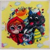 Coupon Petite Biounette Histoire d'amitié - Velours - 15cm*15cm