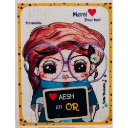 Couture diy Tissu Coupon Petite Biounette AESH - Velours - 15cm*10cm cadeau de fin d'année