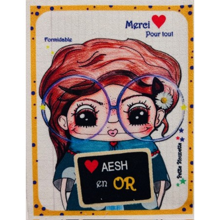 Couture diy Tissu Coupon Petite Biounette AESH - Velours - 15cm*10cm cadeau de fin d'année