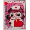 Coupon Petite Biounette Infirmière- Velours - 15cm*10cm