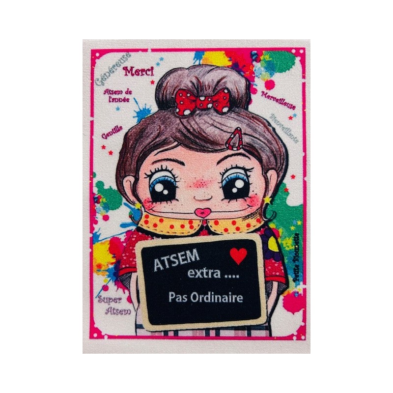 Coupon Petite Biounette ATSEM - Velours - 15cm*10cm