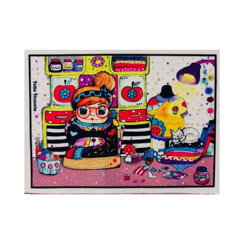 Coupon Petite Biounette L'atelier de couture - Velours - 15cm*10cm