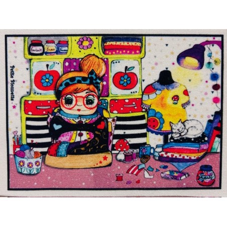 Coupon Petite Biounette L'atelier de couture - Velours - 15cm*10cm