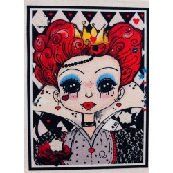Coupon Petite Biounette Reine de cœur - Velours - 15cm*10cm