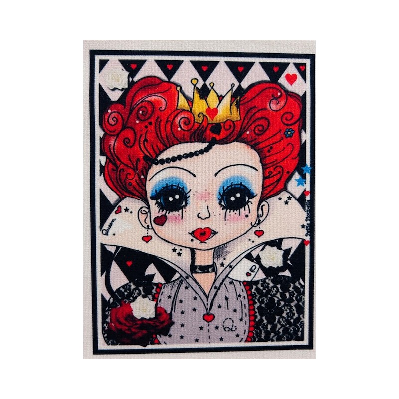 Coupon Petite Biounette Reine de cœur - Velours - 15cm*10cm