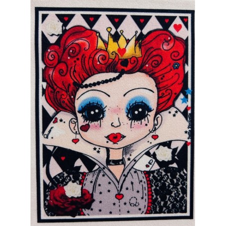 Coupon Petite Biounette Reine de cœur - Velours - 15cm*10cm