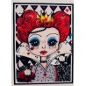 Coupon Petite Biounette Reine de cœur - Velours - 15cm*10cm