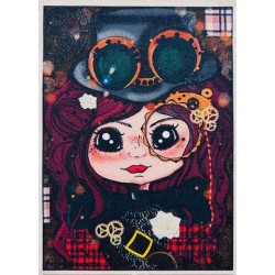 Coupon Petite Biounette Miss Steampunk - Velours - 15cm*10cm