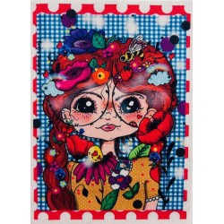 Coupon Petite Biounette Flore - Velours - 15cm*10cm